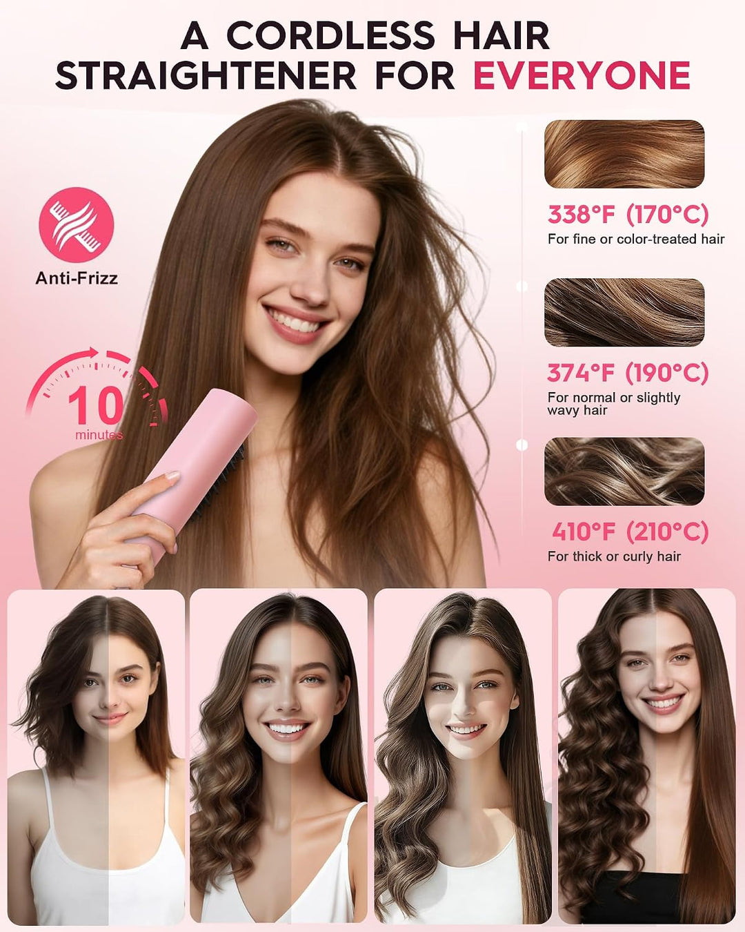 Plancha de pelo inalámbrica E3