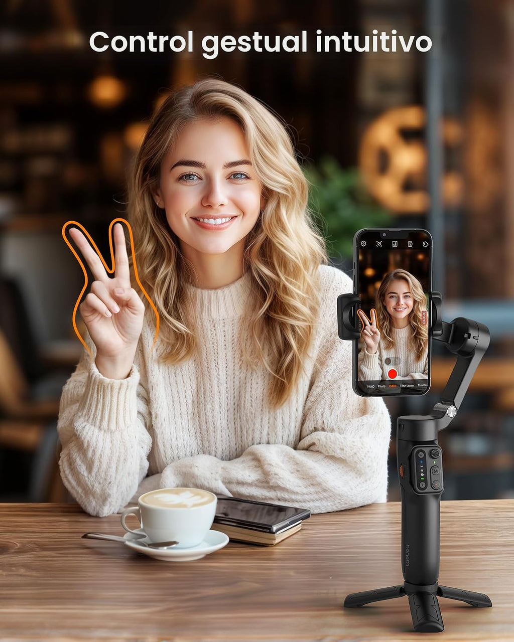 Estabilizador de cardán iSteady X3 SE de hohem para iPhone, estabilizador de teléfono con control remoto desmontable, cardán plegable portátil de 3 ejes para teléfono para Android y iPhone 16 15 Pro
