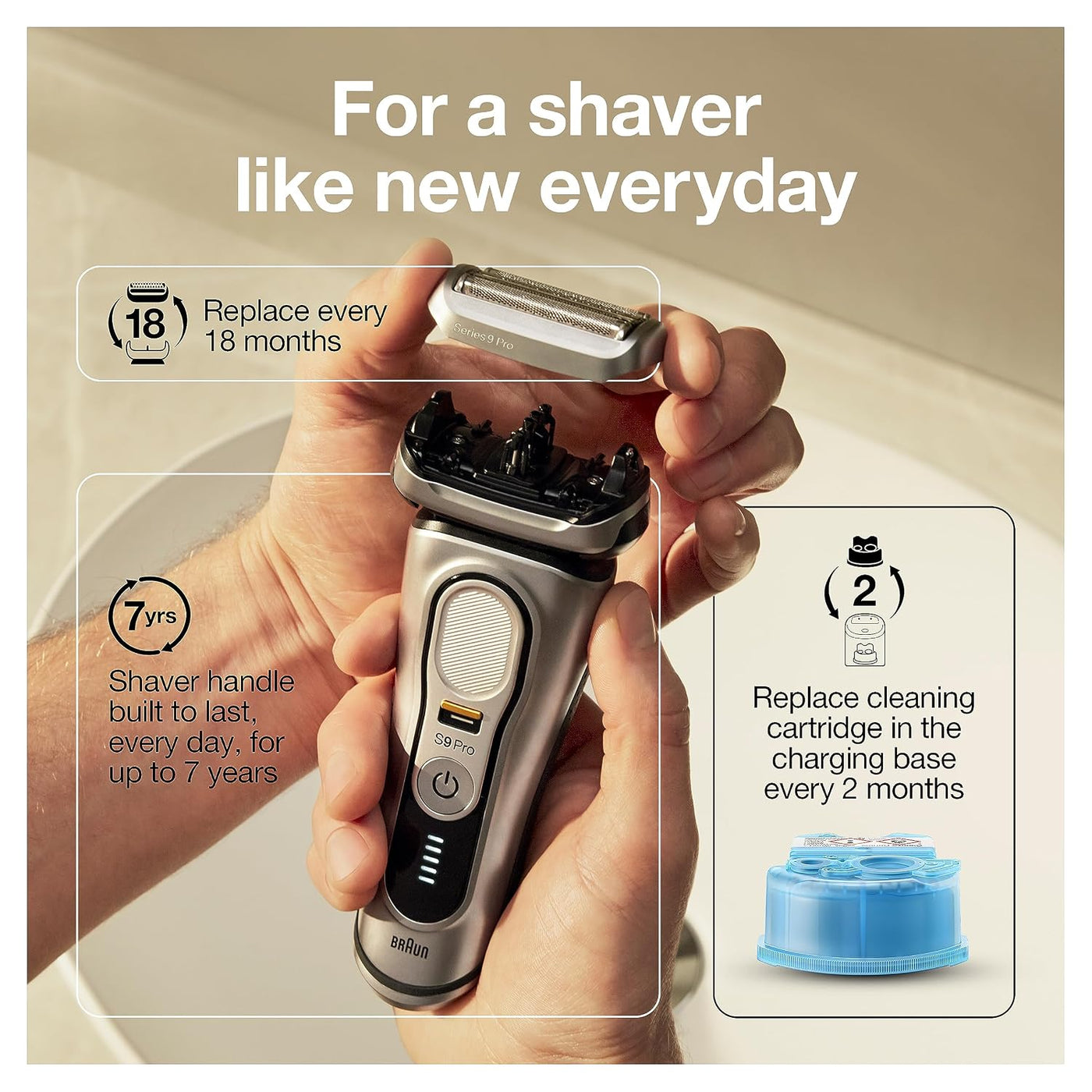 Braun Series 9 Pro 9487cc Afeitadora eléctrica para hombre, para us...