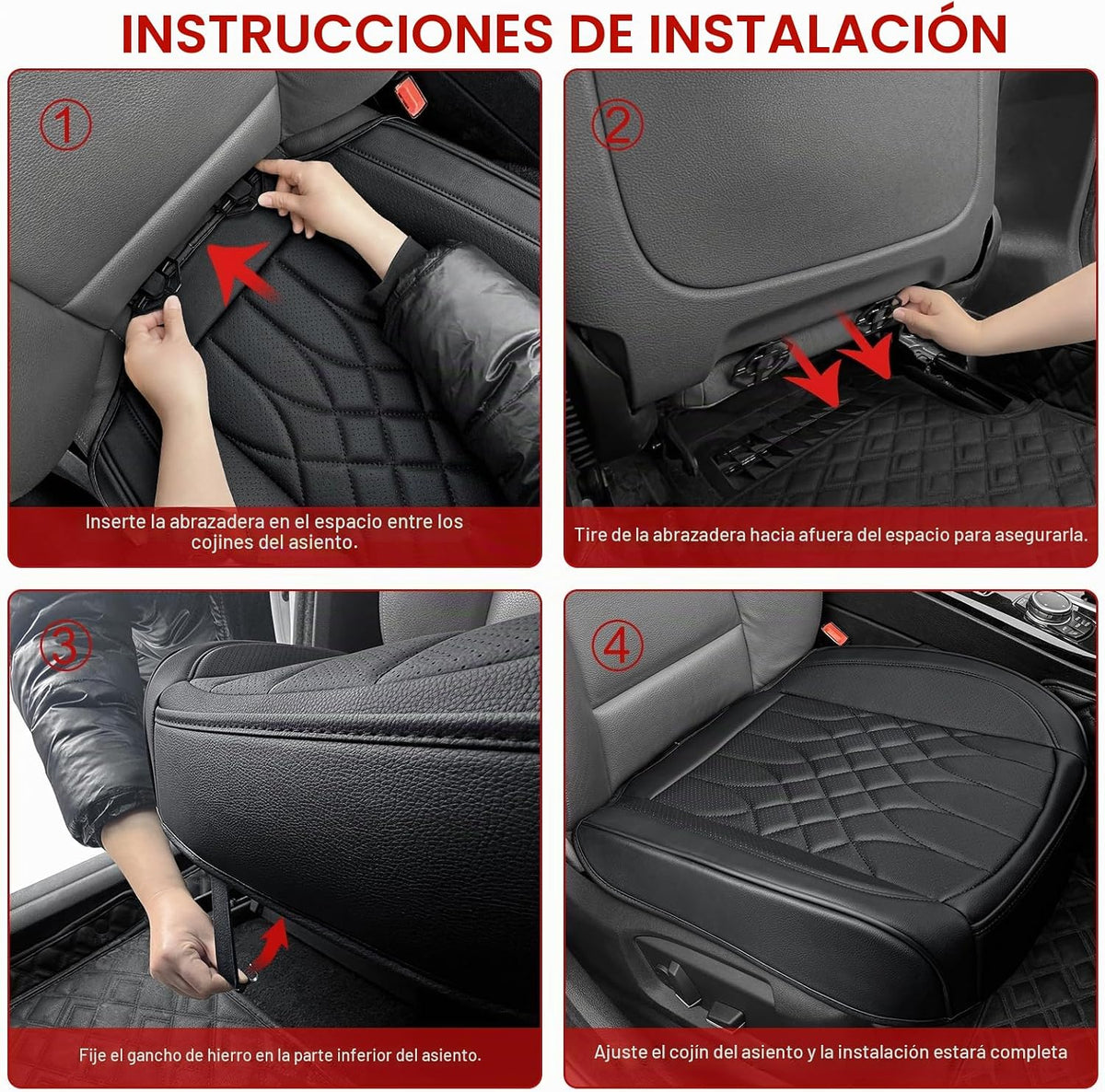 Paquete de 2 fundas de cuero para asientos delanteros de automóvil