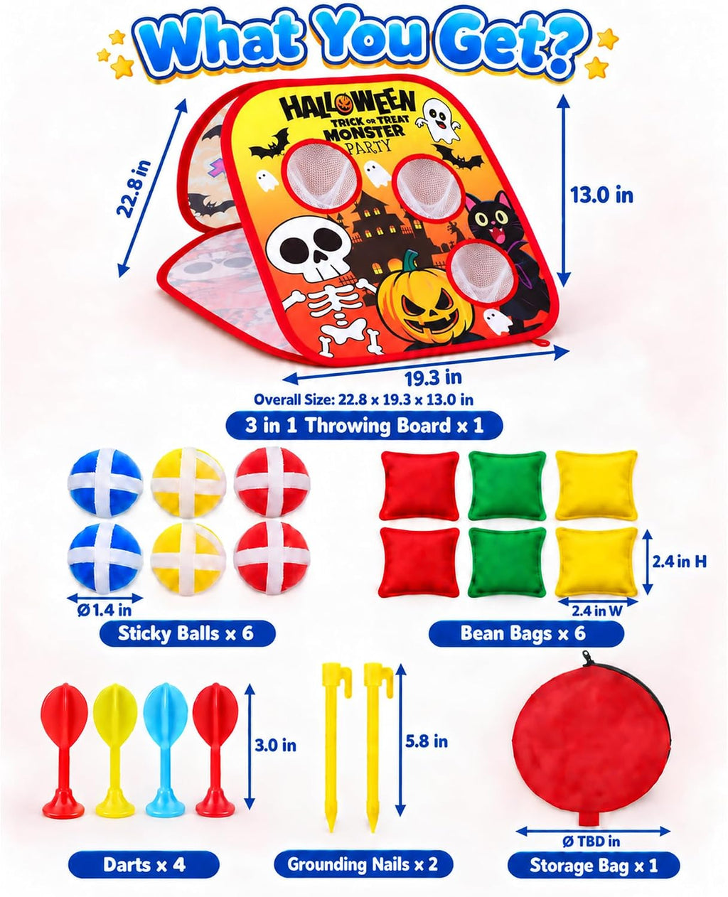 Juego de lanzamiento de bolsas de frijoles de Halloween para niños
