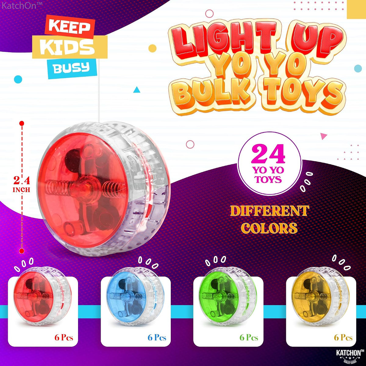 KatchOn, 24 piezas de yoyos con luz multicolor, recuerdos de fiesta para