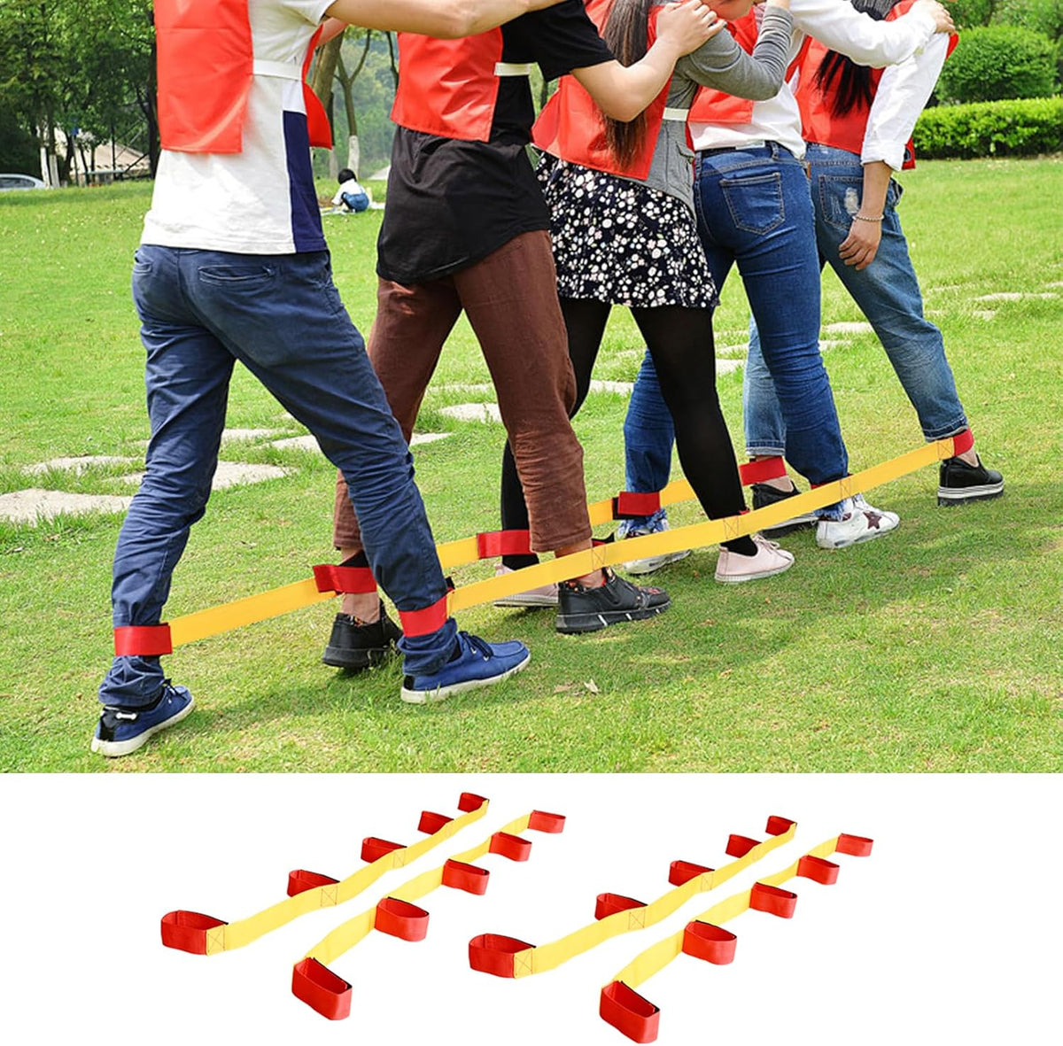 Juego de Bandas de Carrera Cooperativas para 5 y 6 Personas para Equipo de Caminata