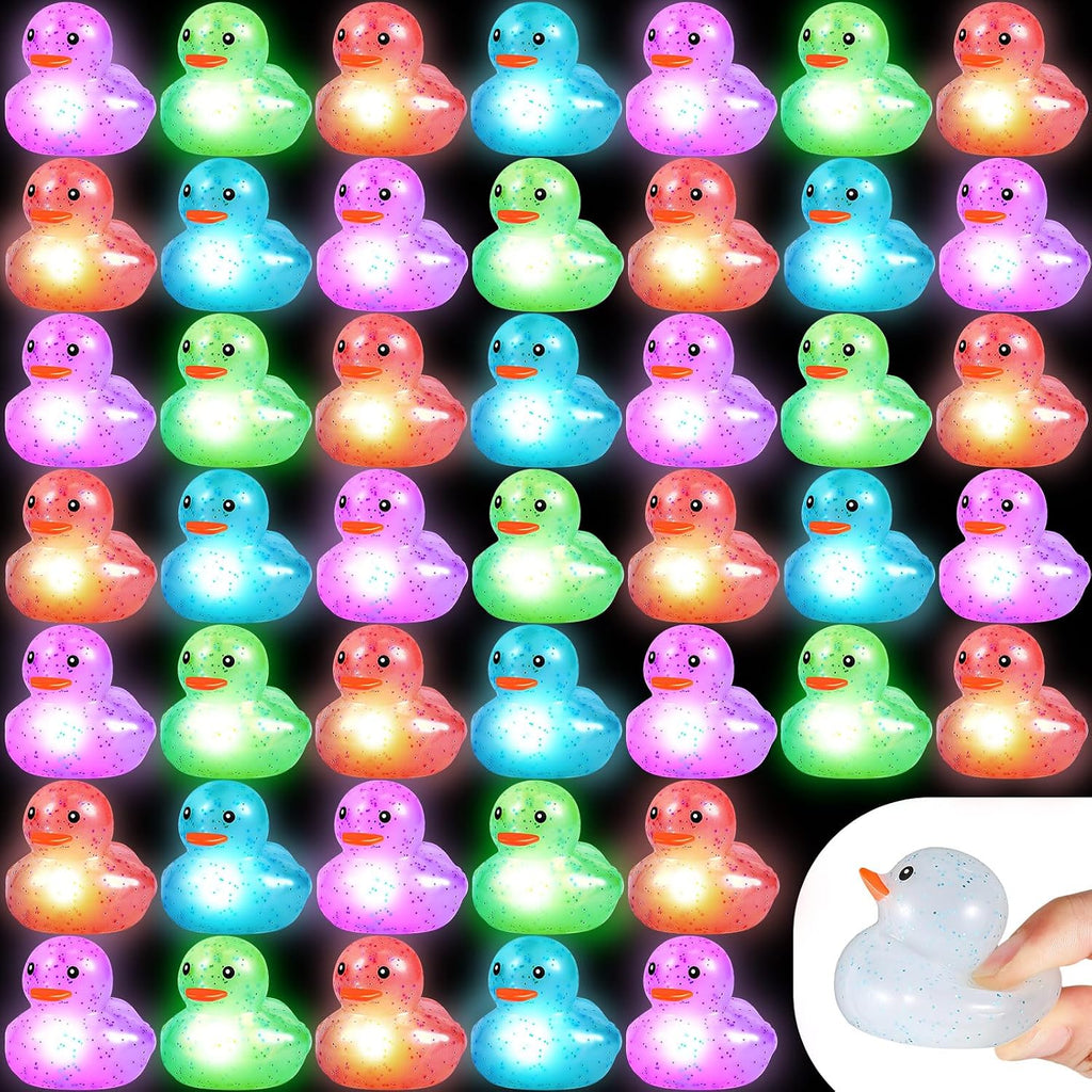 Deekin 48 patos de goma con luz LED a granel de 2 pulgadas que brillan en