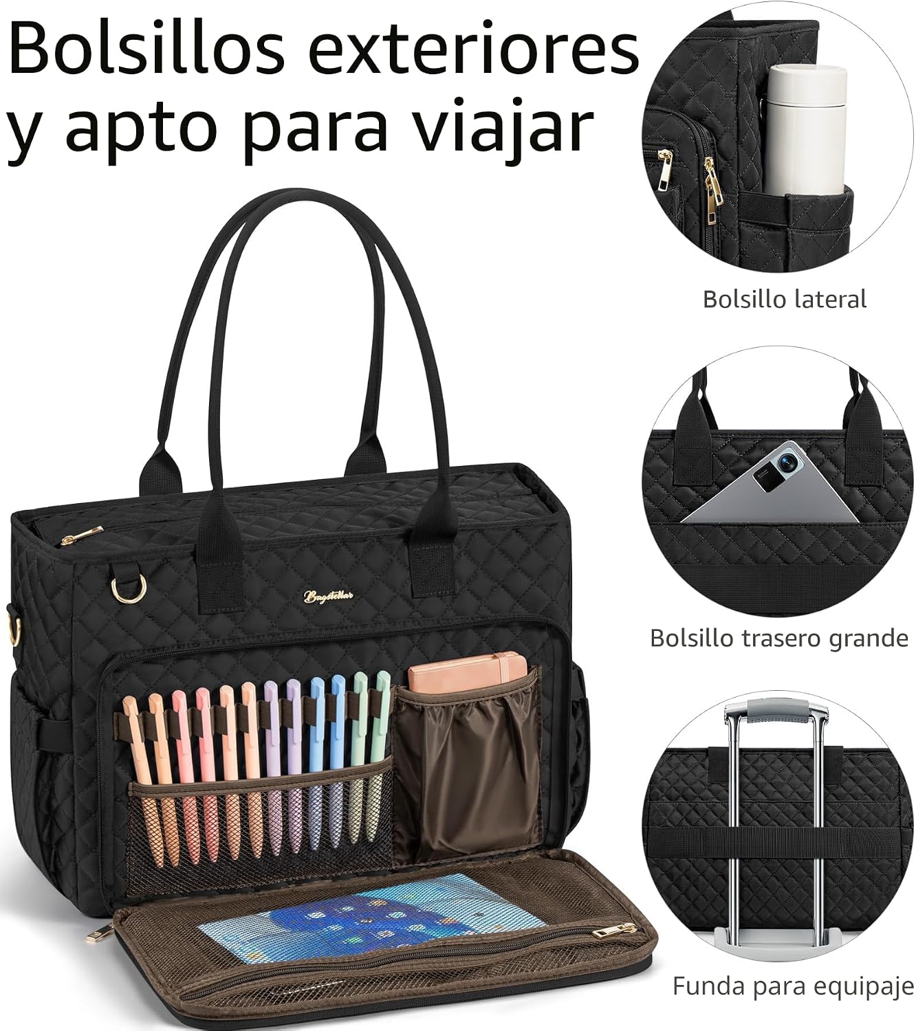 Bagstellar Bolsa de mano para profesora para mujer, bolsa de trabaj...