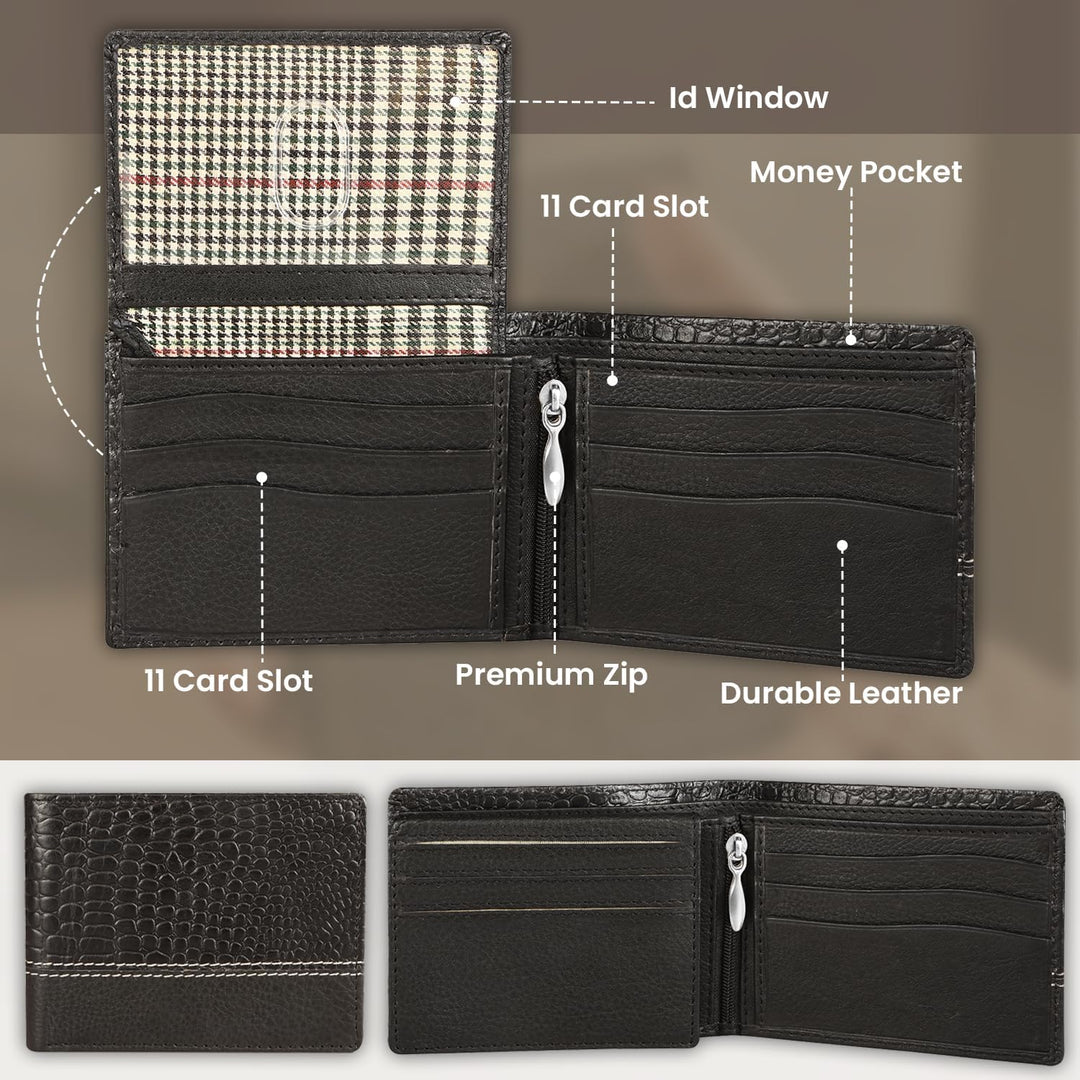 Cartera de cuero para hombre, bloqueo RFID, delgada y elegante con...