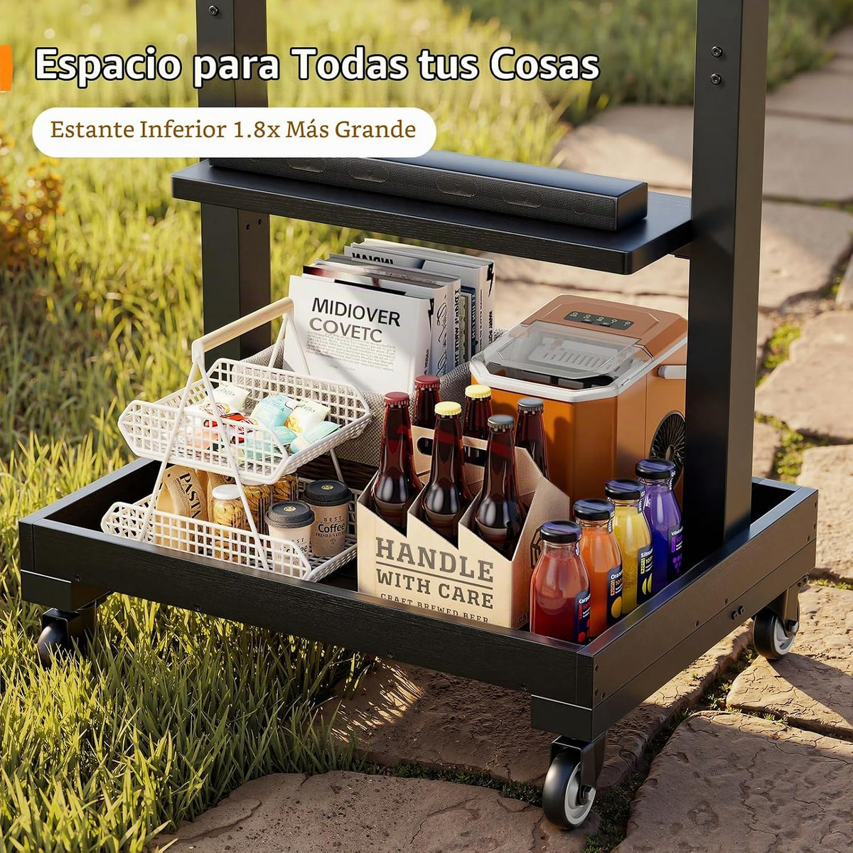 Lámpara Perlegear Soporte de TV rodante con toma de corriente para televisores de