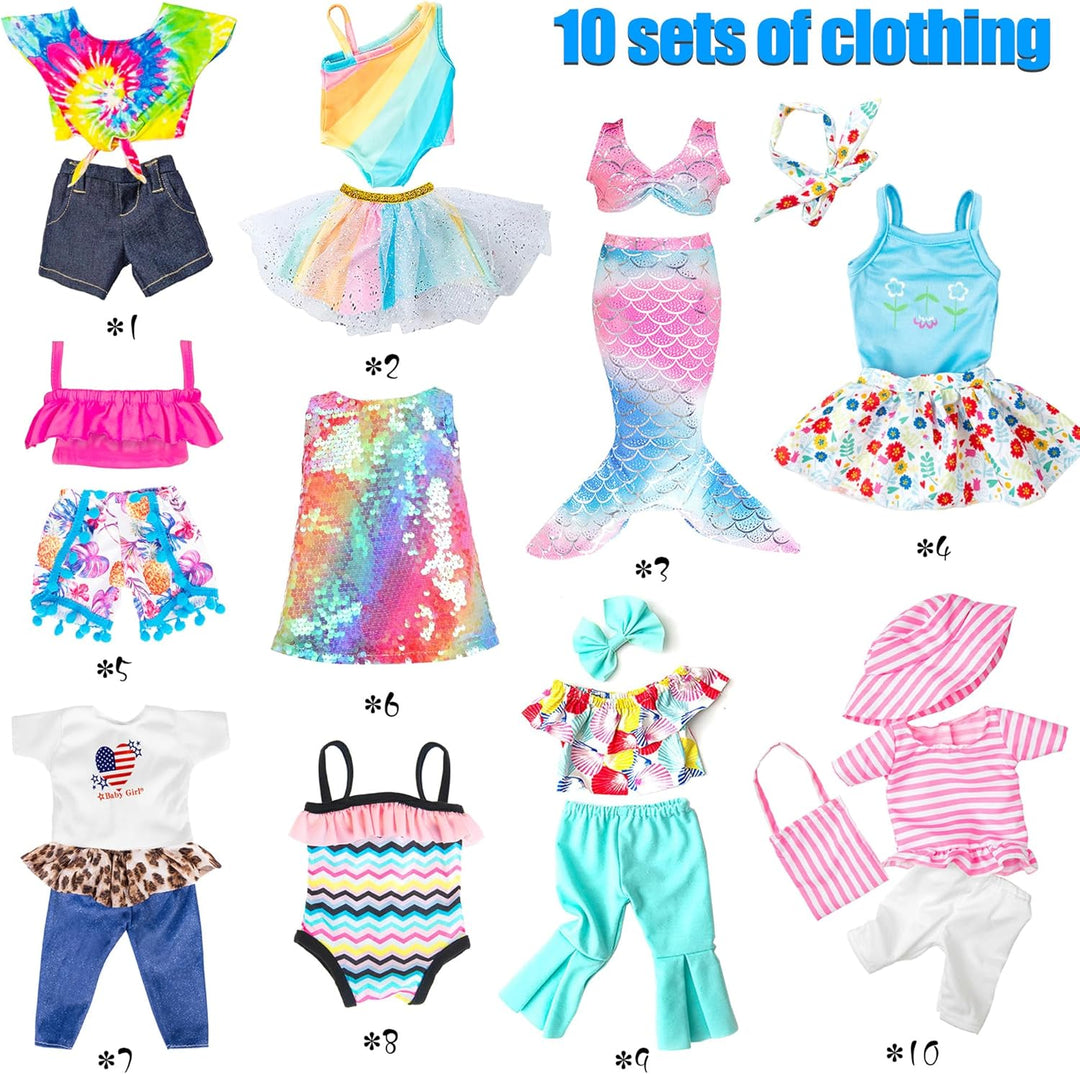 iBayda - 10 juegos de ropa de moda para muñecas de 18 pulgadas, inc...