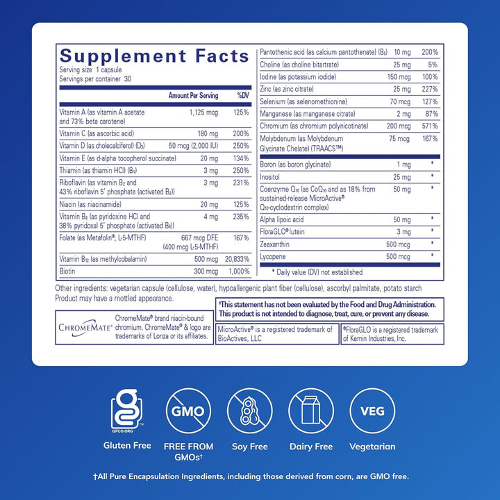 Pure Encapsulations O.N.E. Multivitamínico - Multivitamínico una ve...