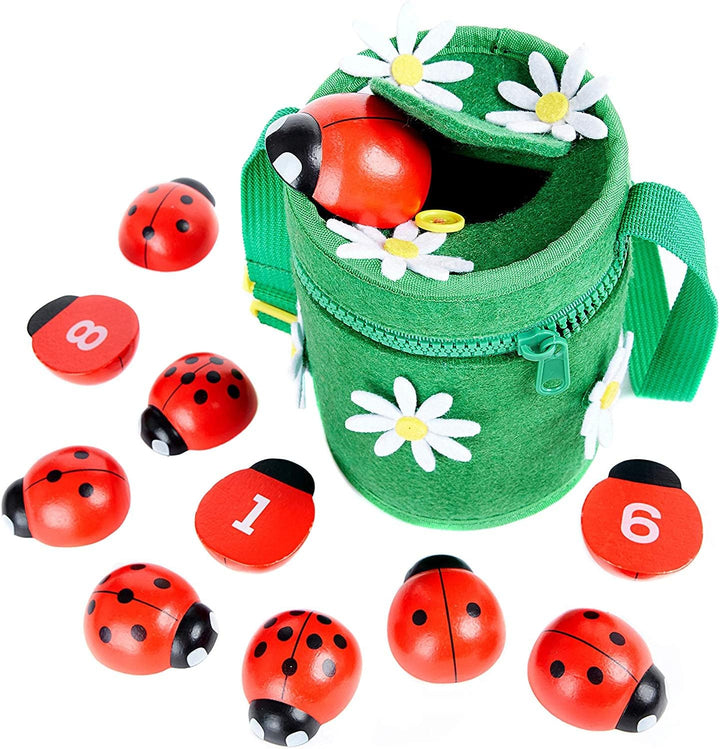 Contar mariquitas \u2013 Juguete Montessori de madera para niñas de...