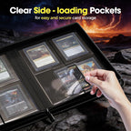 ProCase Archivador Top Loader de 4 Bolsillos, Capacidad para 144 Cartas en Toploaders - Negro