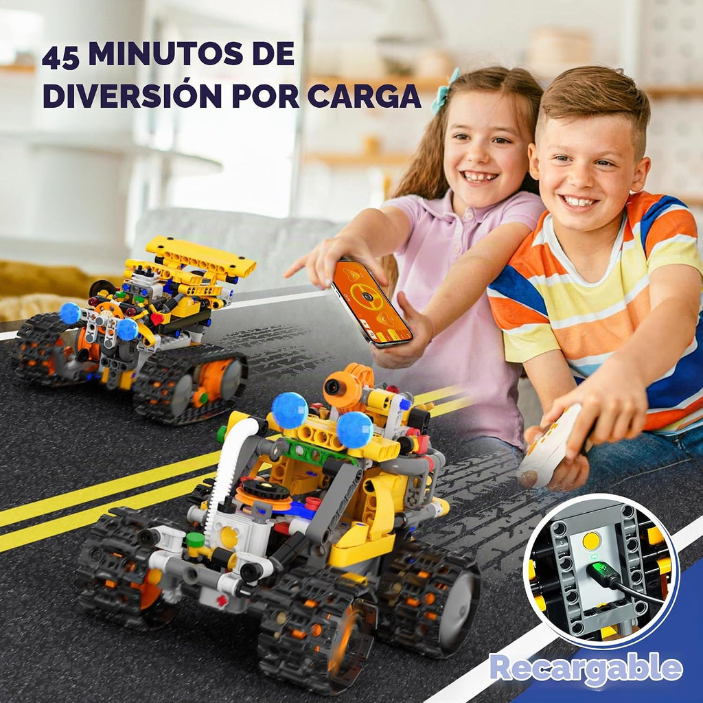 Kit de construcción de robot Demkia para niños y adultos, kit de robótica RC recargable 4 en 1 con control remoto y aplicación, juguetes de codificación STEM y proyectos científicos, regalos de