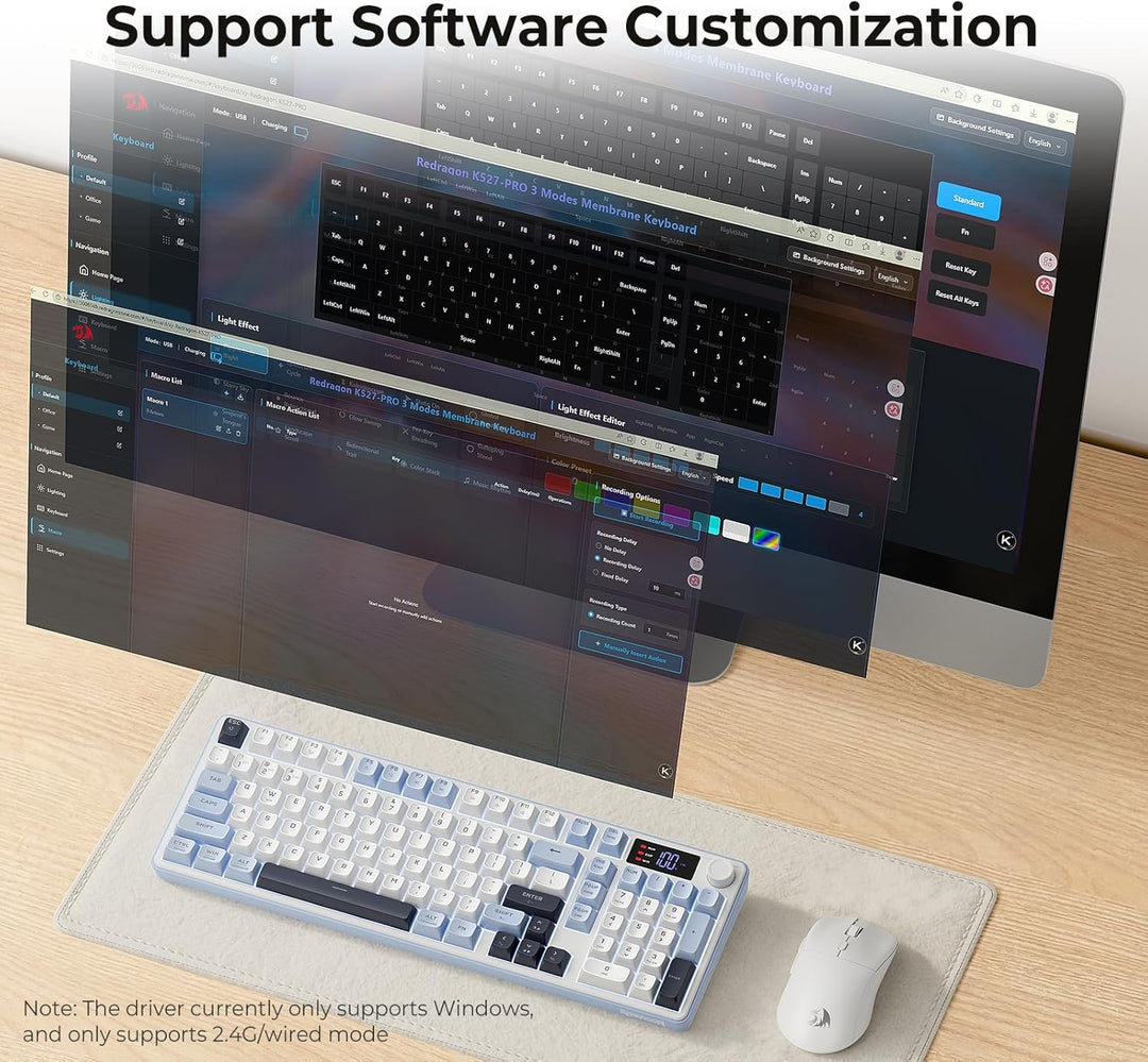 Redragon Teclado inalámbrico para juegos, teclado de computadora RG...