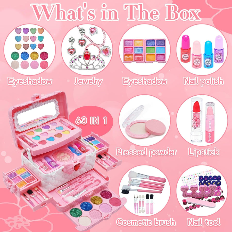 Kit de Maquillaje para Niñas - Maquillaje Lavable No Tóxico para Ni...