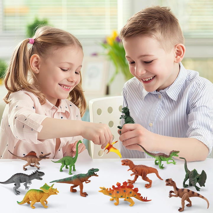 12Pcs Dinosaur Toy Set Realistic Mini Dinosaur Figurines
