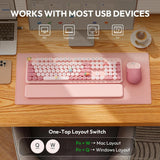 Combo de teclado y mouse inalámbricos, teclado de máquina de escrib...