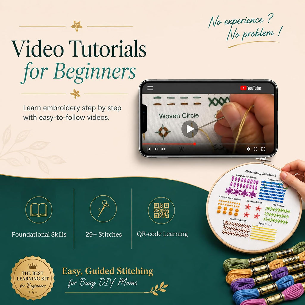 Bradove Classic Embroidery Learning Kit para Adults y Kids