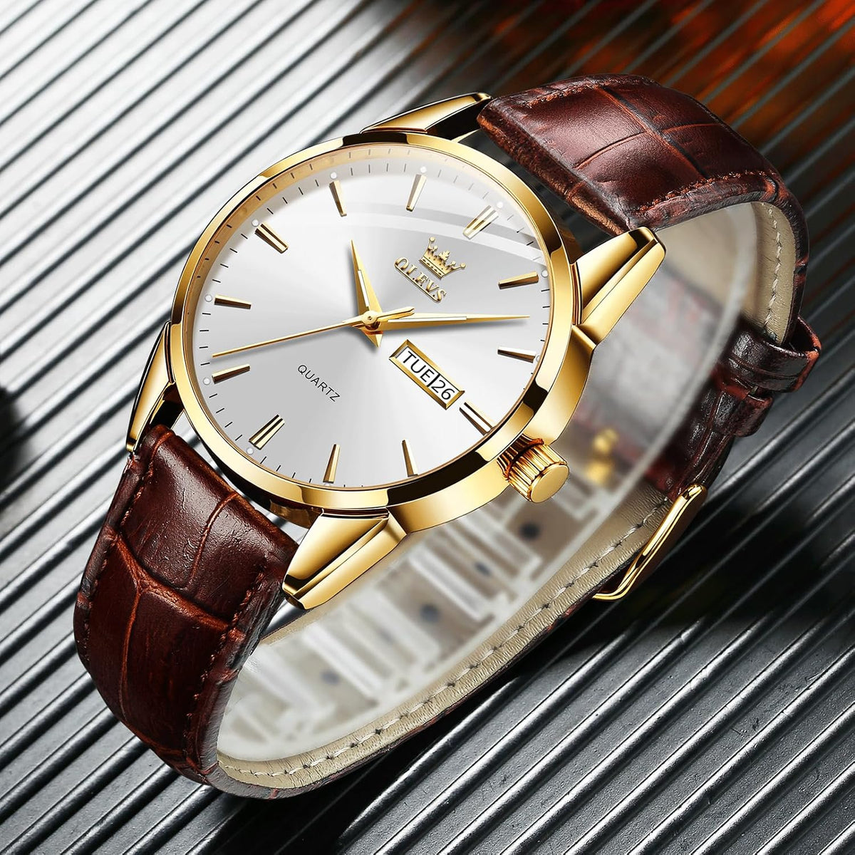 Reloj de cuero casual para hombre, fácil de leer, analógico de acero inoxidable de tres manecillas, para hombre, minimalista, fecha, impermeable, luminoso, reloj de pulsera de cuarzo para