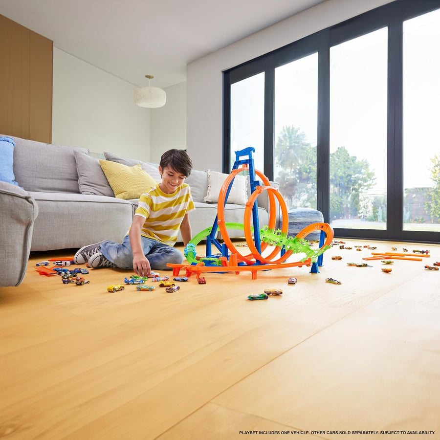 Hot Wheels - Juego de pista de autos de juguete Action Epic Crash D...