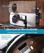 ULTRARM Brazo de monitor de servicio pesado para monitores ultraanchos de hasta 57" y 44 libras, soporte de escritorio individual, altura ajustable neumática, brazos de extensión modulares - VESA