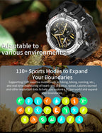 Reloj inteligente con auriculares para hombres, relojes inteligentes para teléfonos Android, llamadas Bluetooth puede responder y hacer llamadas, fitness resistente a los militares, rastreador de fitness deportivo con paso, frecuencia cardíaca