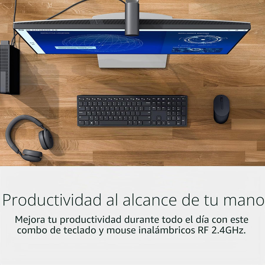 Dell Teclado y mouse inalámbricos avanzados - KM520 - Inalámbrico,...