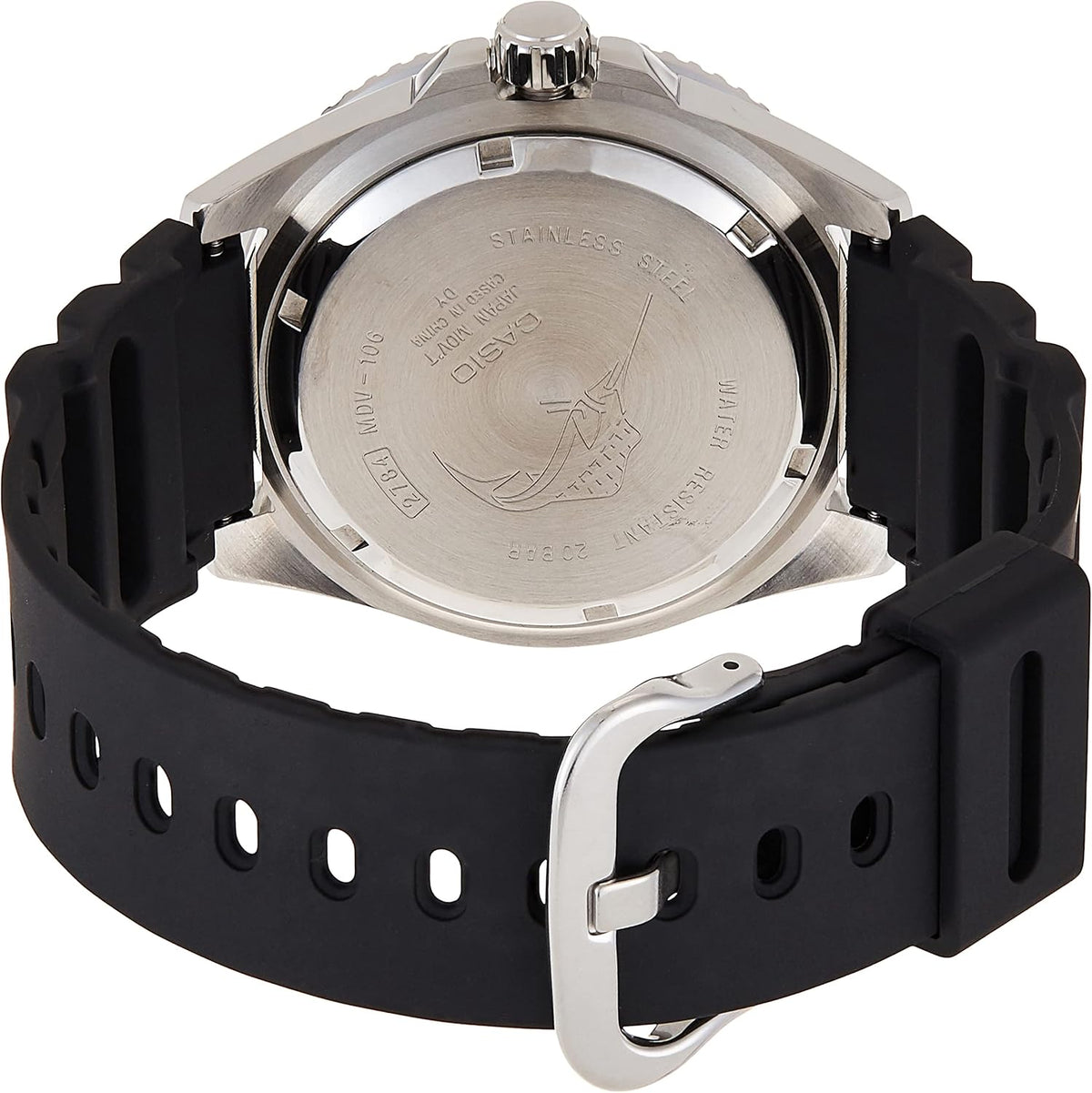 Casio MDV106 Series | Reloj analógico unisex | 200M WR | Caja de acero inoxidable | Correa de resina | Ahorro de 2 manecillas analógicas (Hora, Minuto, Seg) | Display de fecha | Corona atornillada / Bisel con fondo atornillado | Batería de 3 años