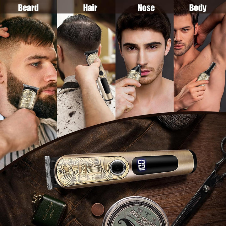 Ufree Regalos para hombres, recortadora de barba con soporte de car...