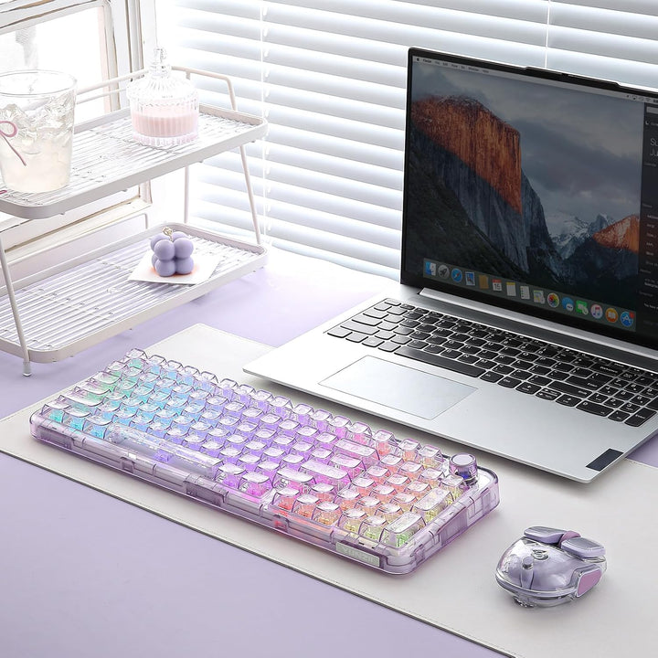 YUNZII X98 QMK\/VIA Teclado mecánico inalámbrico para juegos con pe...