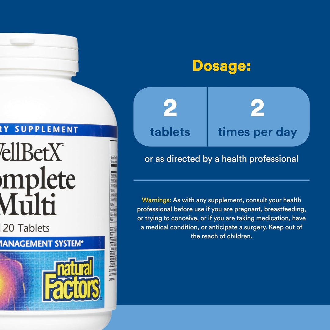 WellBetX Complete Multi by Natural Factors, apoya el metabolismo sa...
