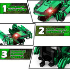 Kroyedfuw Coches de control remoto de dinosaurio, robot transformad...