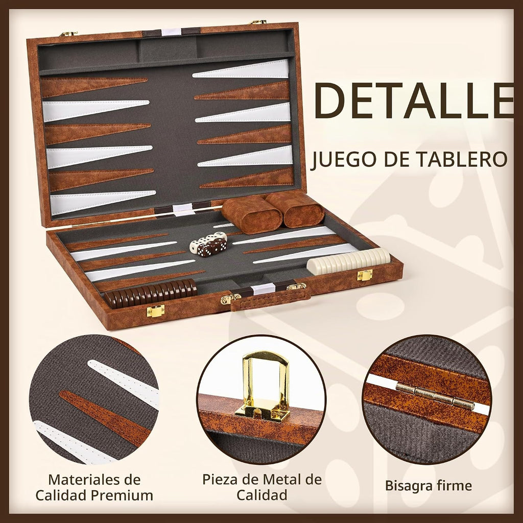 ropoda 18in Backgammon Sets para Adults y Kid, Classic Board Strategy Game