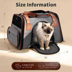 Transportador de mascotas prémium para gatos, bolso de transporte con