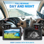 EWAY Cámara de respaldo inalámbrica RV para Furrion Sistema precableado: Monitor IPS de 5 pulgadas y cámara de respaldo de 1080P flexible Vista trasera impermeable con visión nocturna IR, fácil