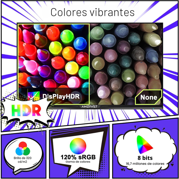 Amzfast Monitor de juegos blanco de 25 pulgadas 320Hz\/300Hz\/240Hz...