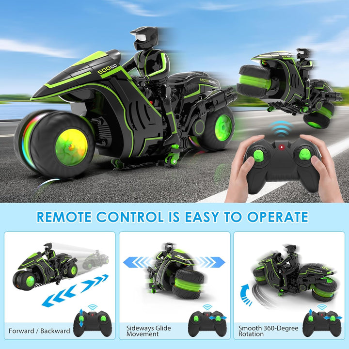 iappadore Motocicleta a control remoto, nueva edición 2025 con rued...
