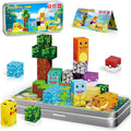 Juguetes de viaje para mascotas, 35 cubos magnéticos de construcción con estuche de almacenamiento de metal para niños de 3 a 8 años, juguetes de construcción STEM Montessori para niños pequeños