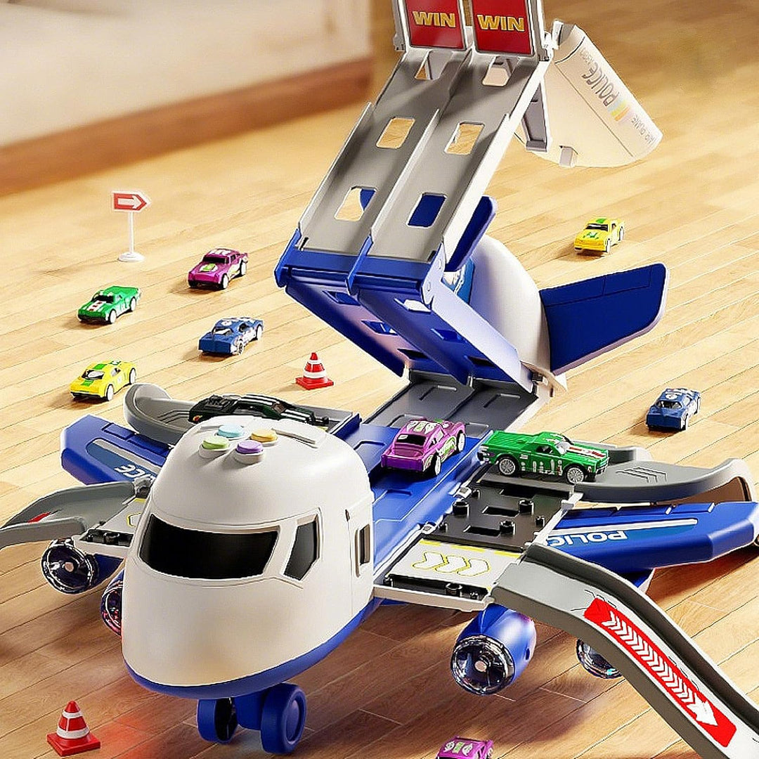 Juguete de Avión Pista de Carreras para Niños, Plegable de 4 Capas...