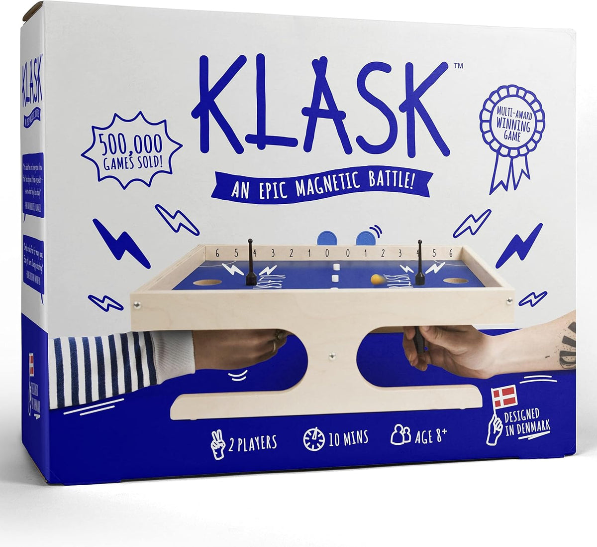 KLASK: El Juego Magnético Premiado de Habilidad para Fiestas - para Niños y Adultos de Todas las Edades Que Es Mitad Fútbol, Mitad Hockey sobre Hielo