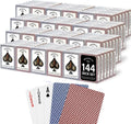Regal Games [144 mazos] Rockets Juego de cartas a granel para adultos y profesionales - Acabado de lino de 310 GSM - Tarjetas de póquer para Blackjack, Euchre, Canasta - Grado de casino, tarjetas de viaje y noche de juego