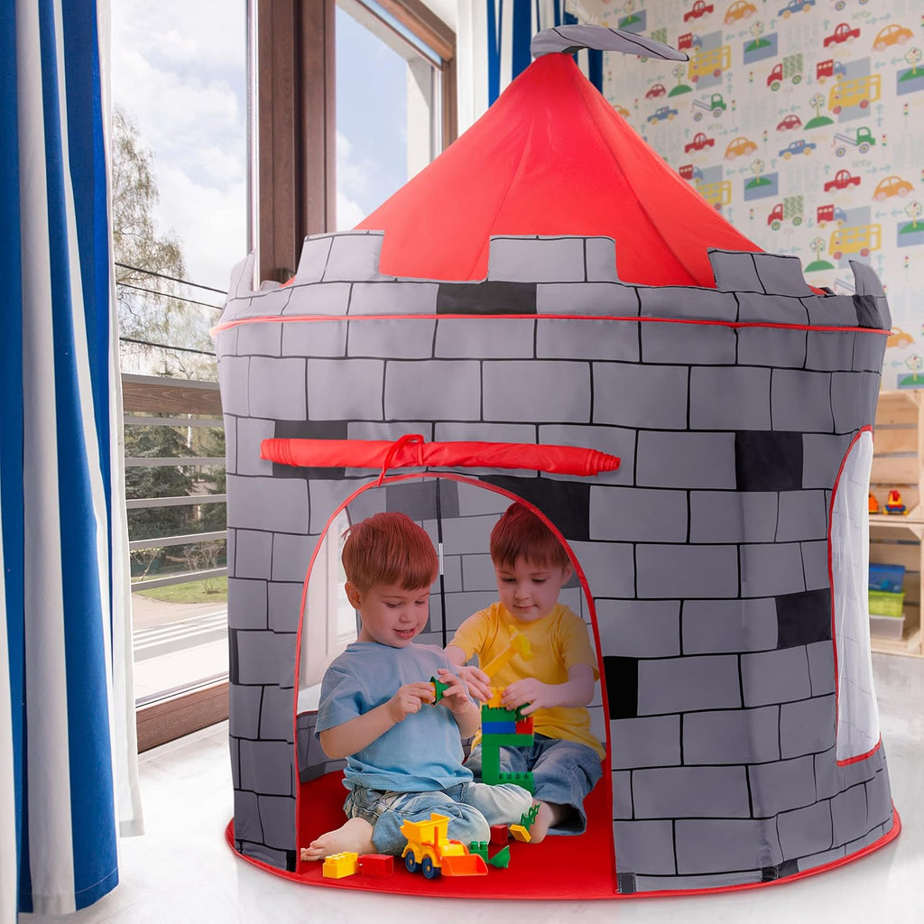 Play22 Tienda de Juego para Niños Castillo de Caballero - Tienda Portátil Emergente - Plegable en Bolsa de Transporte - Juego para Niños para Uso en Interiores y Exteriores - Casa de Juegos para Niños