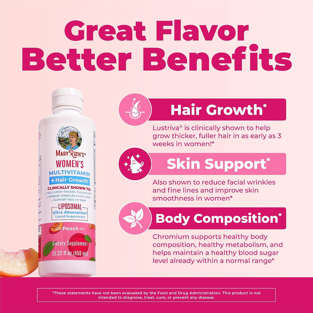 MaryRuth Organics Multivitamínico para mujer + liposomal para el cr...