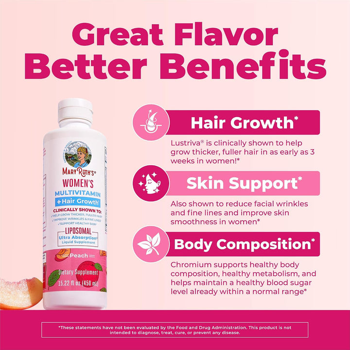 MaryRuth Organics Multivitamínico para mujer + liposomal para el cr...