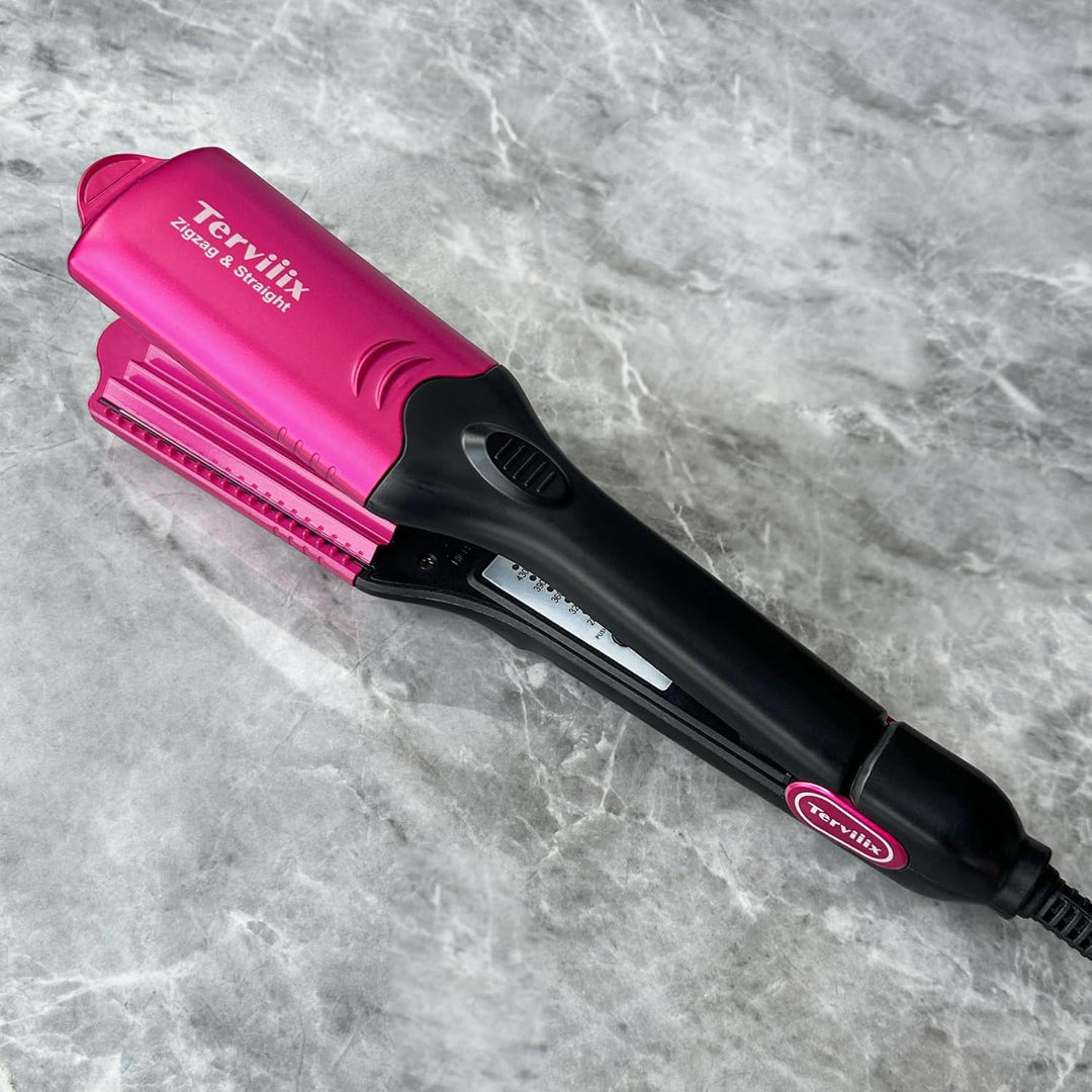 Terviiix Plancha de pelo con crimpadora de 4 placas intercambiables...