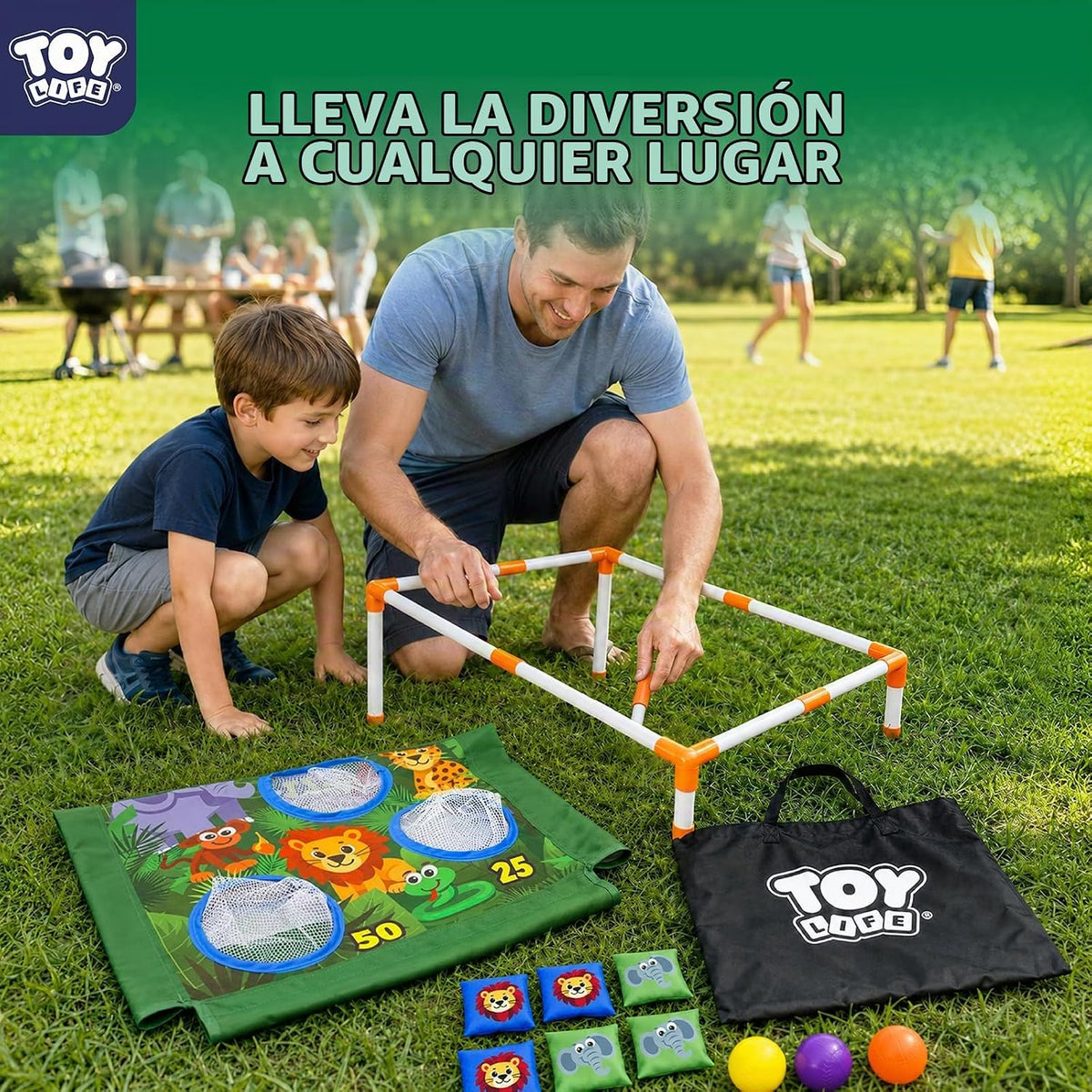 TOY Life Bean Bag Toss Game, Carnival Party Games, Cornhole Set para Kids Outdoor Games, Outside Toys para Kids Ages 4-8, Yard Outdoor Toys para Toddlers 3-5, Gifts para 3 4 5 6 7 Year Old Girls & Boys