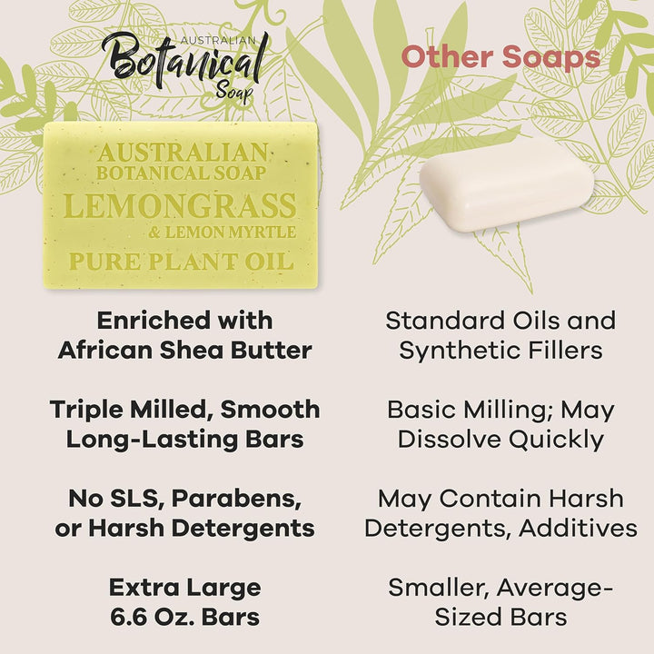 Australian Botanical Soap Juego de 16 barras, leche de cabra y frij...