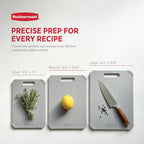 Rubbermaid Juego de tablas de cortar reversibles de fibra de trigo de 3 piezas, tablas de cortar para cocina, aptas para lavavajillas, esquinas antideslizantes, ligeras y fáciles de almacenar, tabla