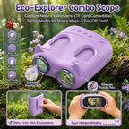 Microscopio y telescopio 2 en 1 para niños, microscopio digital de mano 1000X para niños, pantalla de 2.0 pulgadas, 8 LED, telescopio de bolsillo 10X para exteriores, cámara 1080P, juguetes