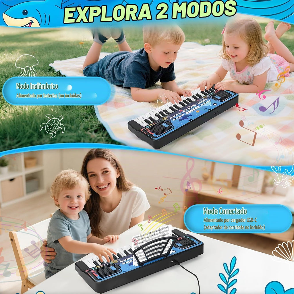 37 Teclas Actualizadas Teclado De Piano Para Niños Con Soporte De Música De