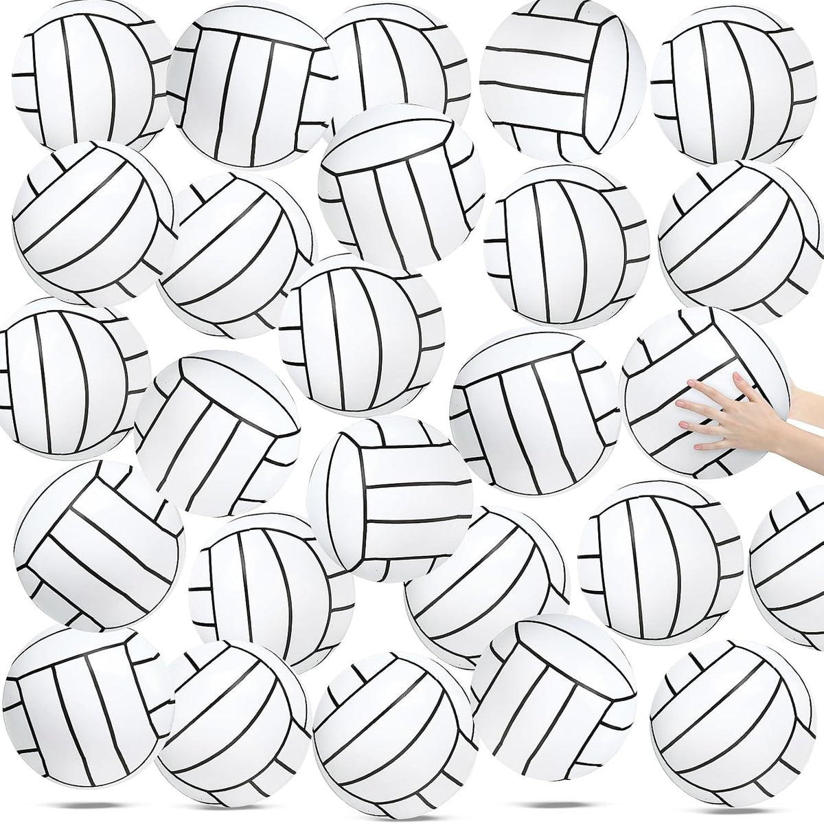 Wettarn 24 pelotas inflables de voleibol de playa de 8 pulgadas, pelotas de voleibol de playa inflables blancas, pelota de voleibol, juguete para piscina, regreso a casa, fiesta de cumpleaños